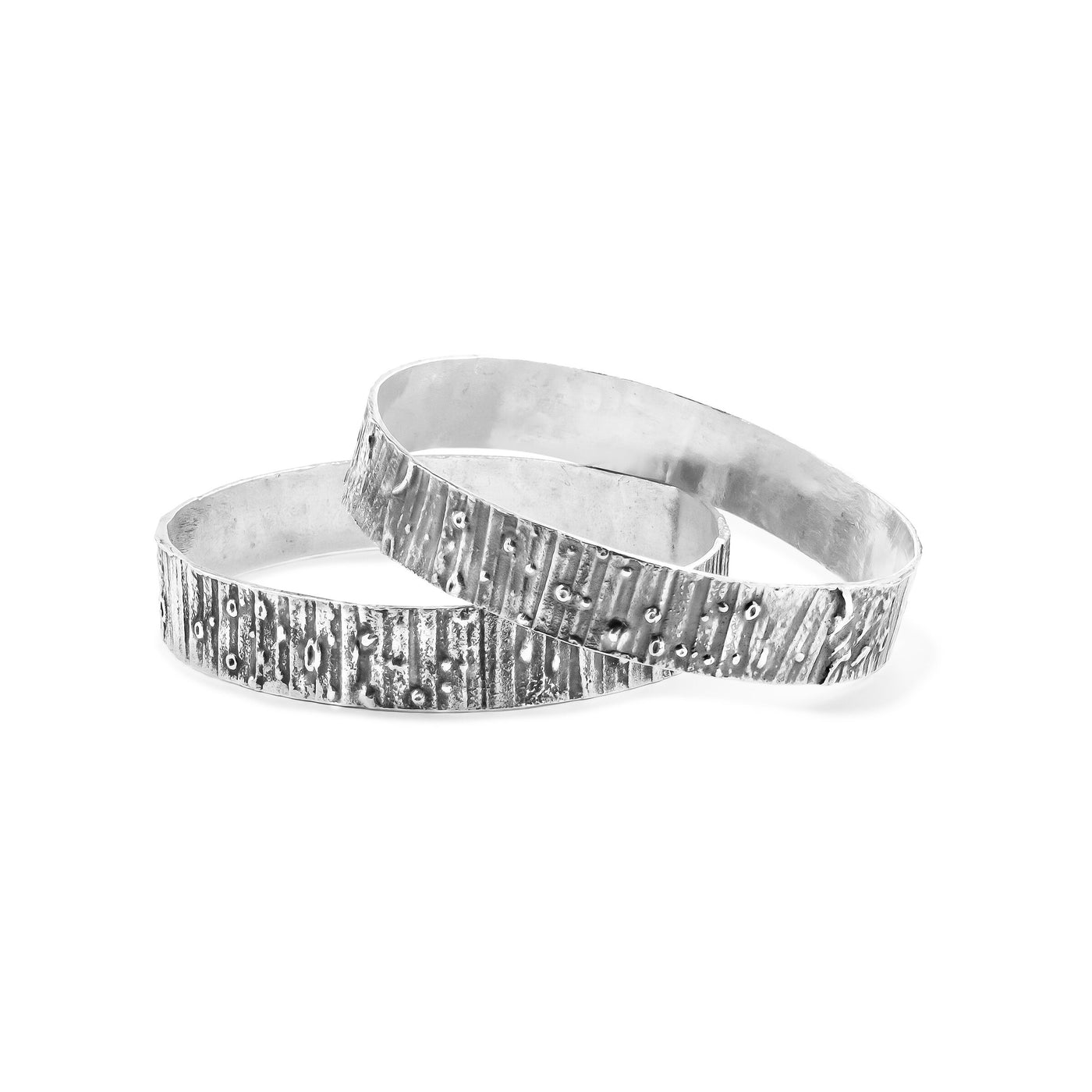 showing two wide bracelets