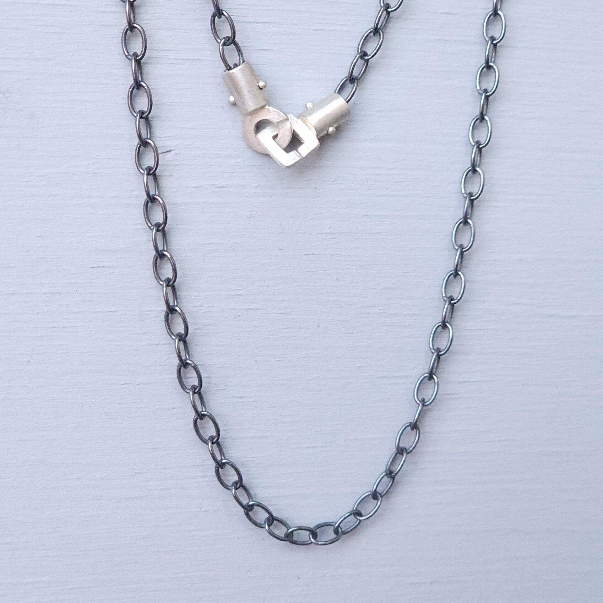 Oxidized silver chain