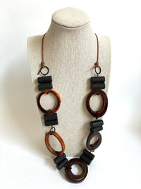 Horn Hoops & Leather Necklace