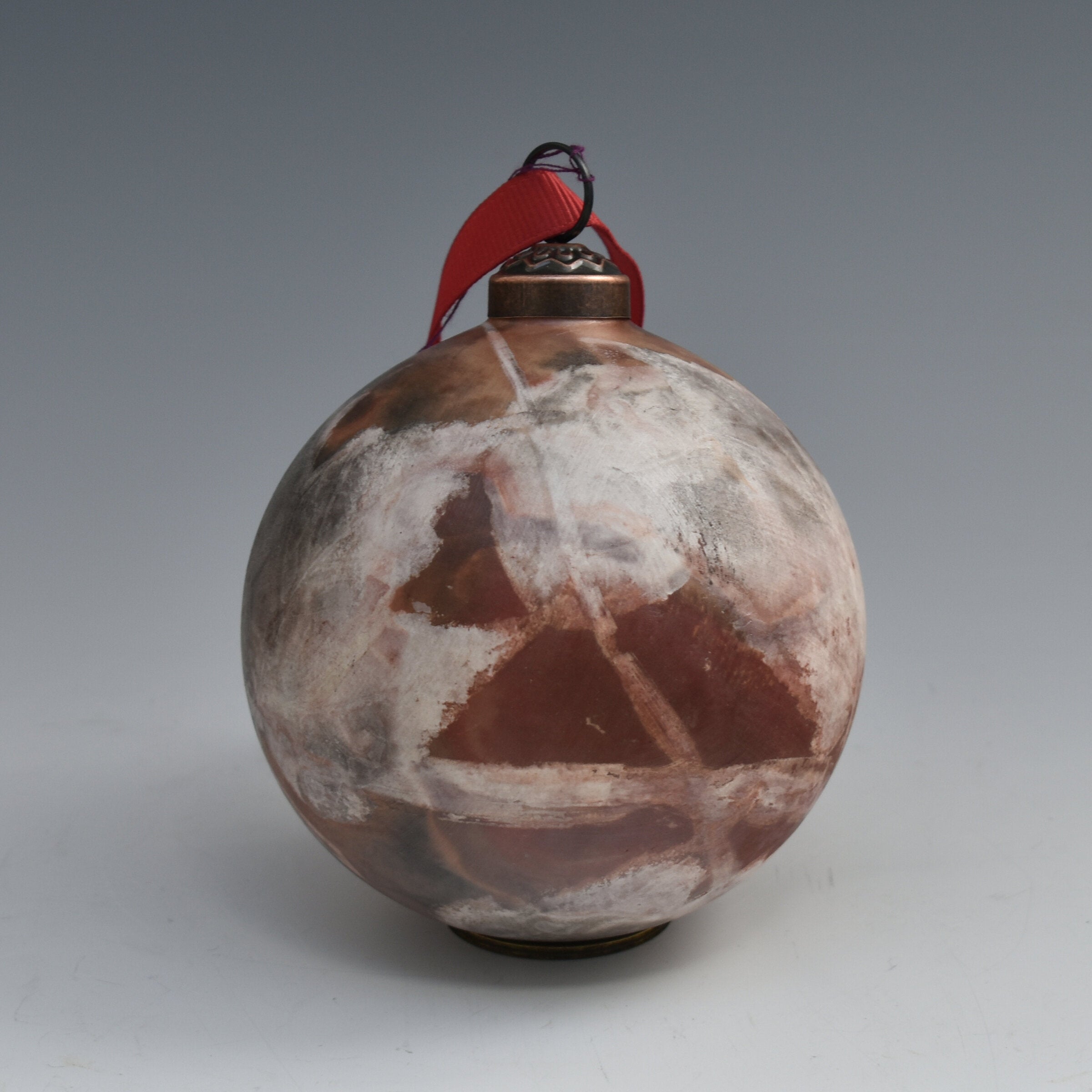 Saggar Fired Terra Cotta Globe Ornament 120