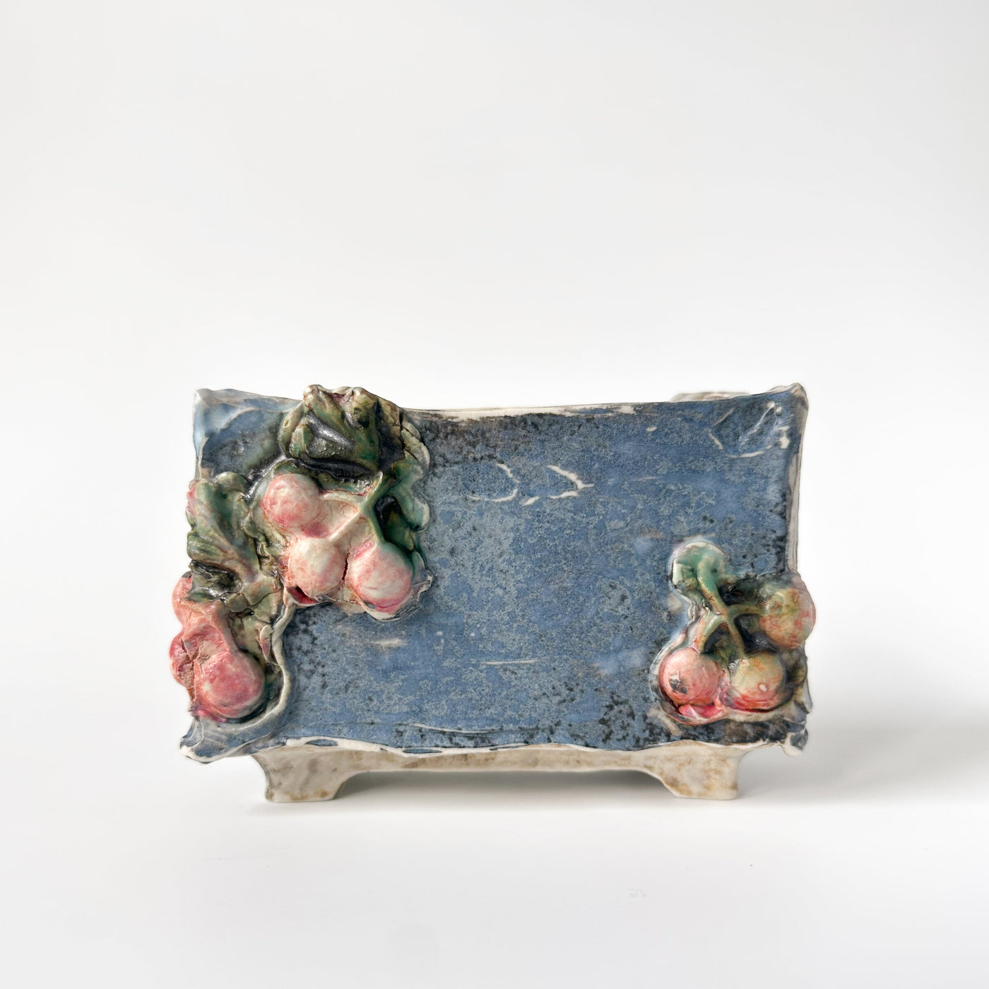 Cherries in Blue Box Vase