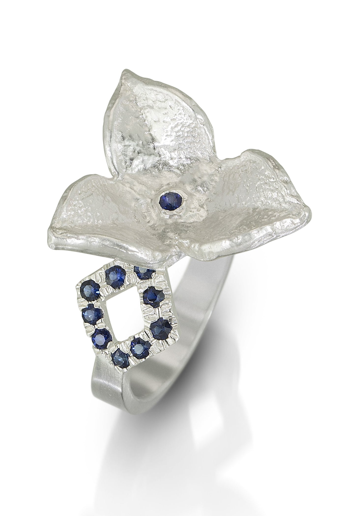 Seed Pod Ring with Sapphires