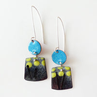 Blue Dot Brush Earrings