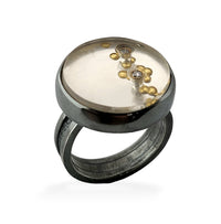Bubble Stripe Diamond Ring