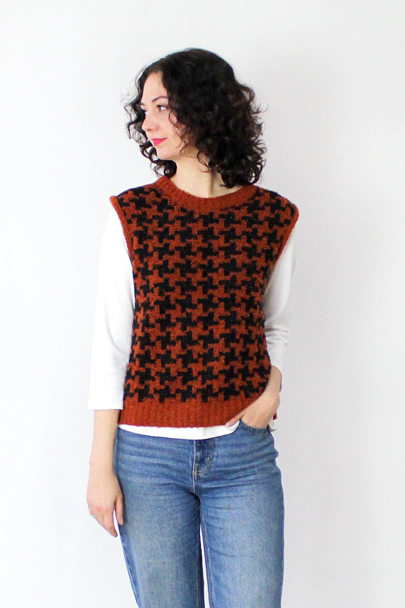 Houndstooth Sweater Vest