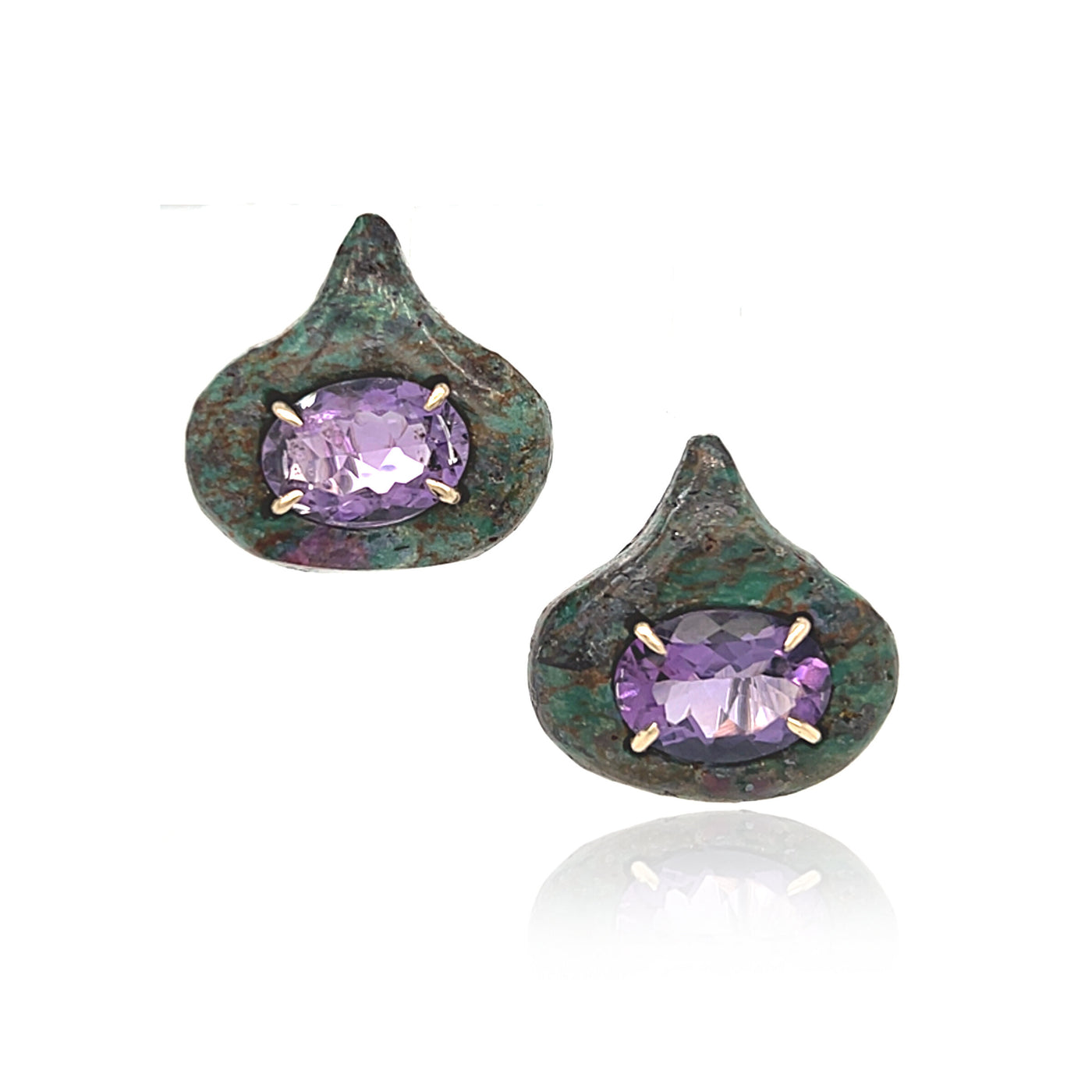 Zoisite & Amethyst Fig Earrings