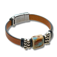 Raku Stone Leather Bracelet