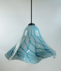 Fluted Aqua Web Pendant