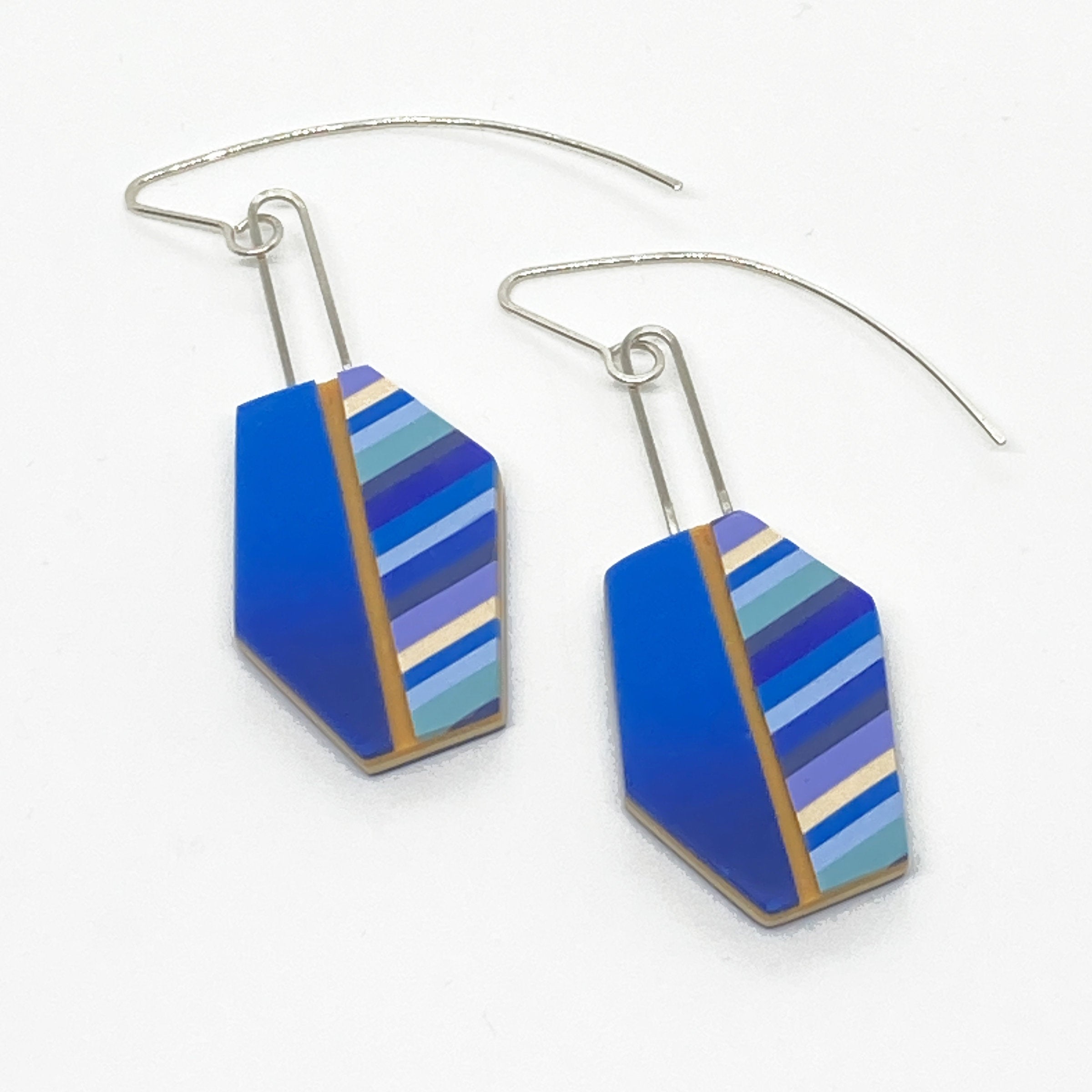 Stripes & Solids Blue Layered Earrings