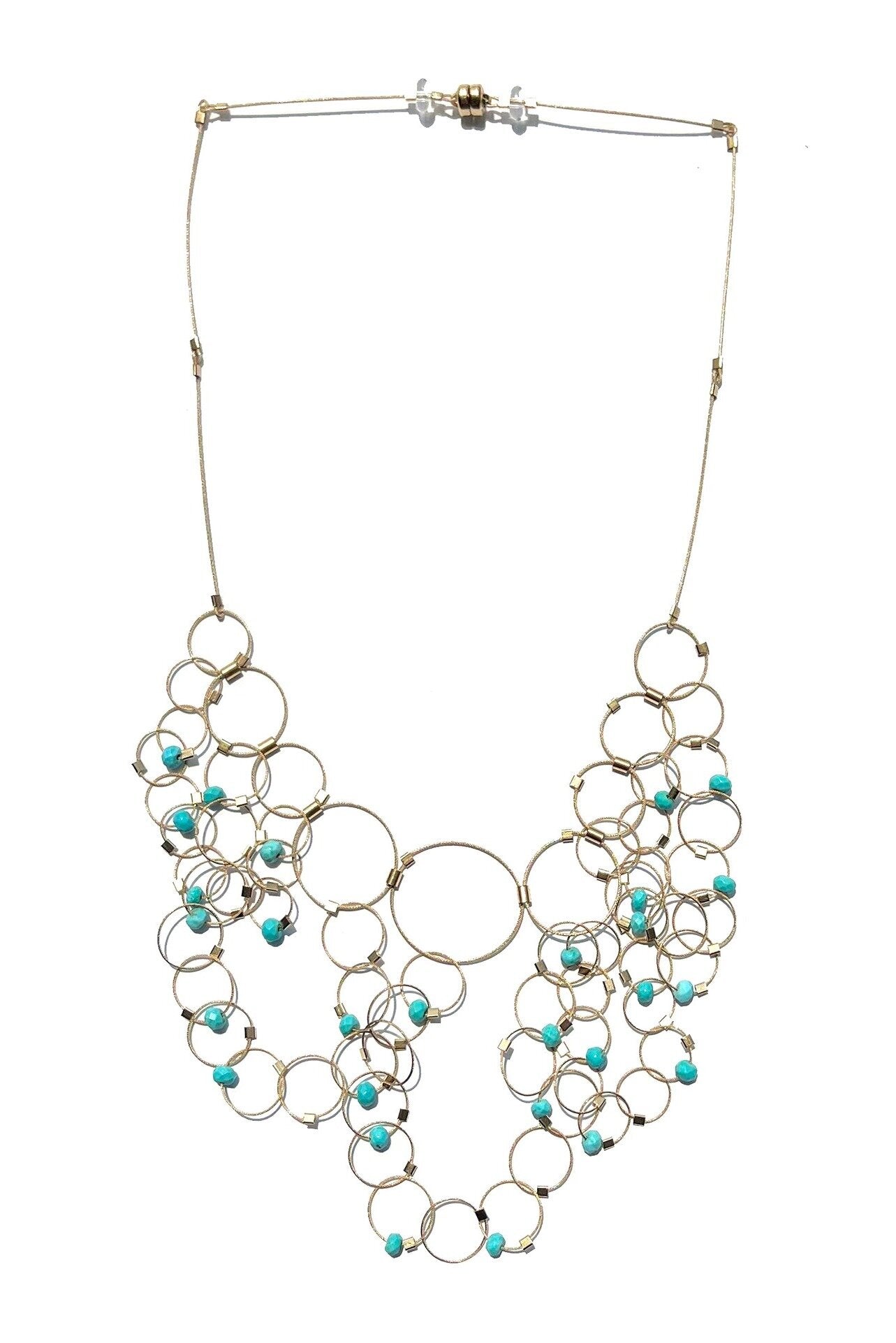 Turquoise & Gold Cable