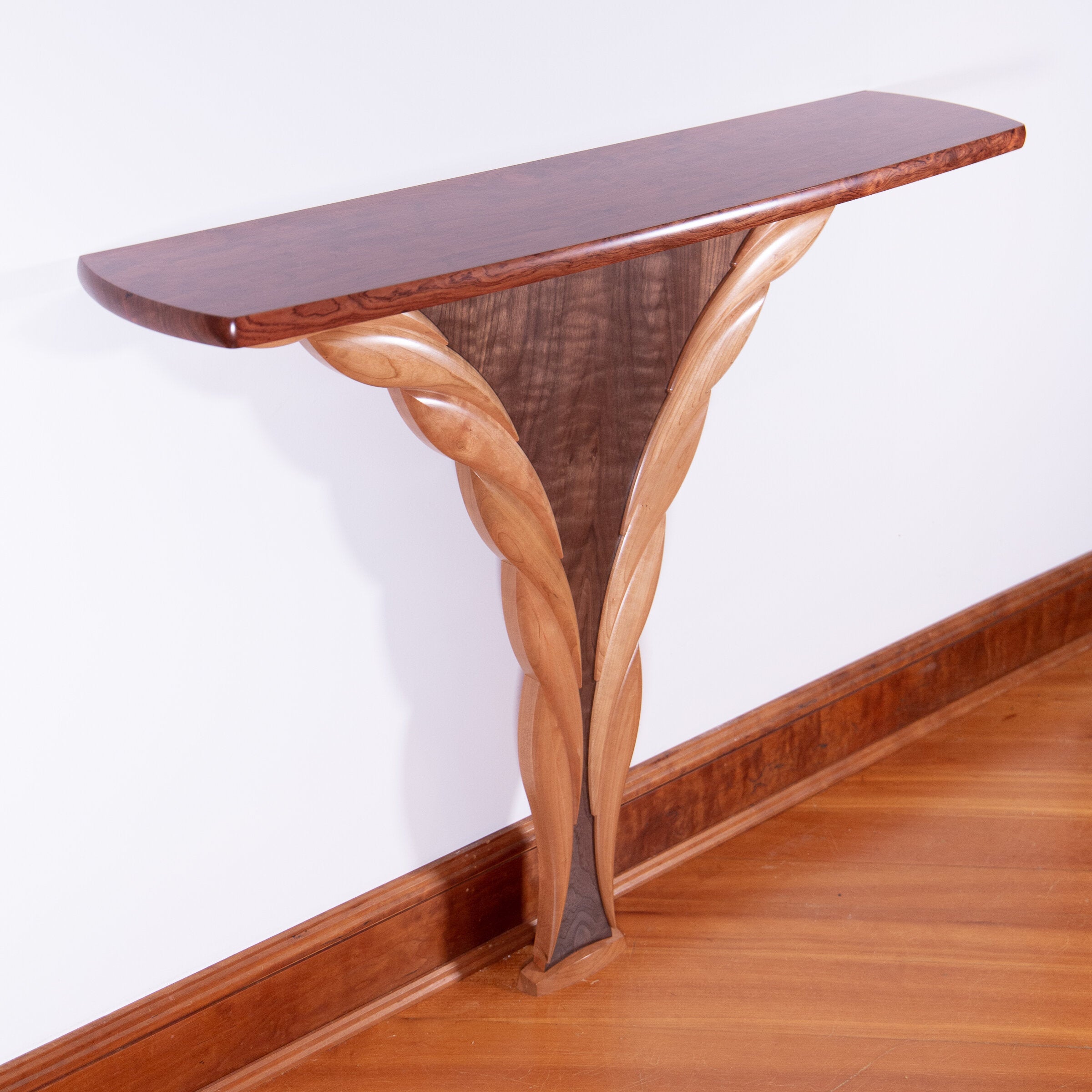 Walnut and Bubinga Wings Hall Table