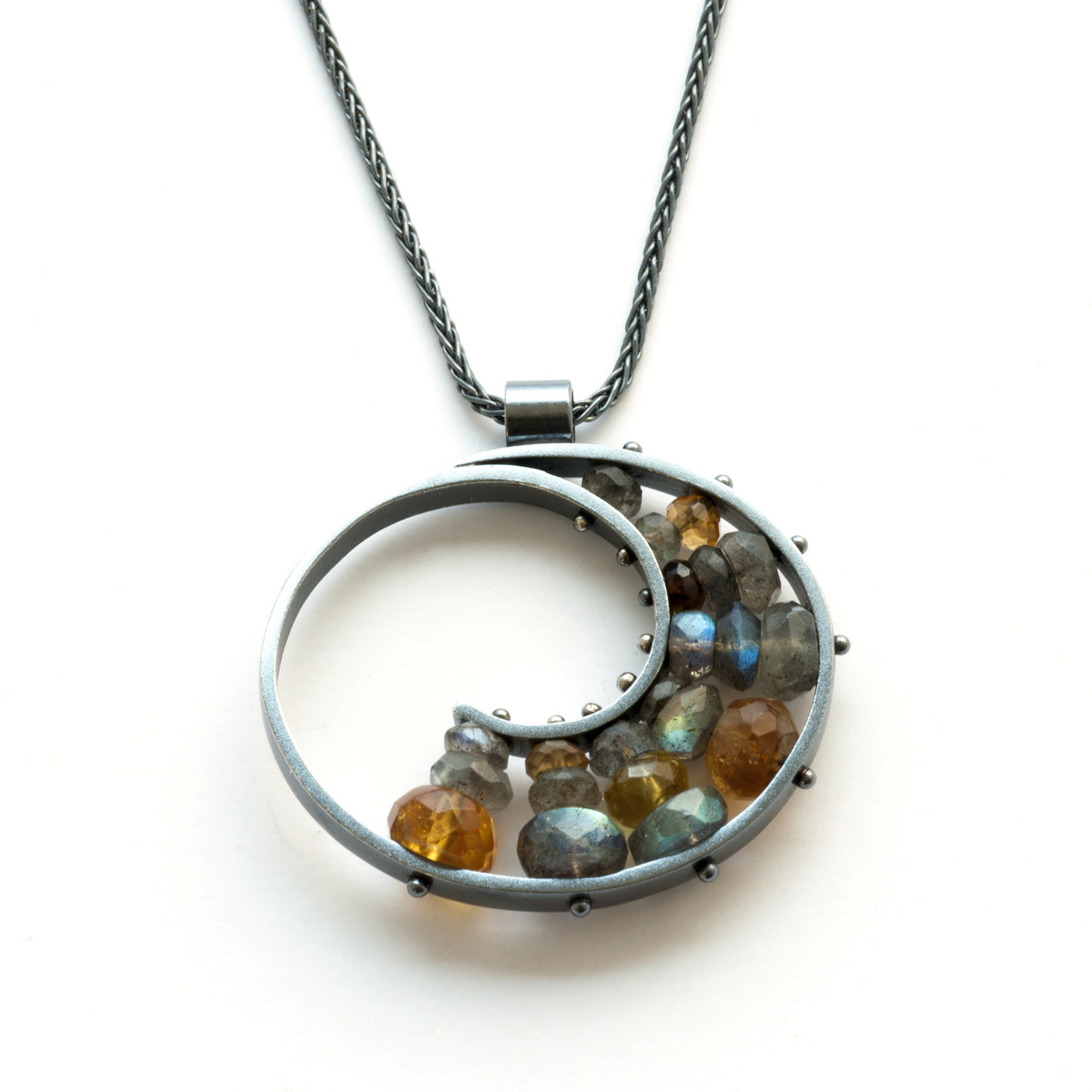 Oxidized Spiral Necklace