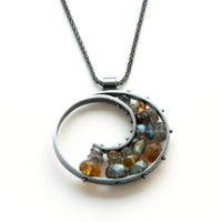 Oxidized Spiral Necklace