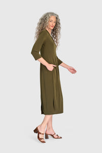 Essential 3/4 Sleeve Slinky Cocoon Dress