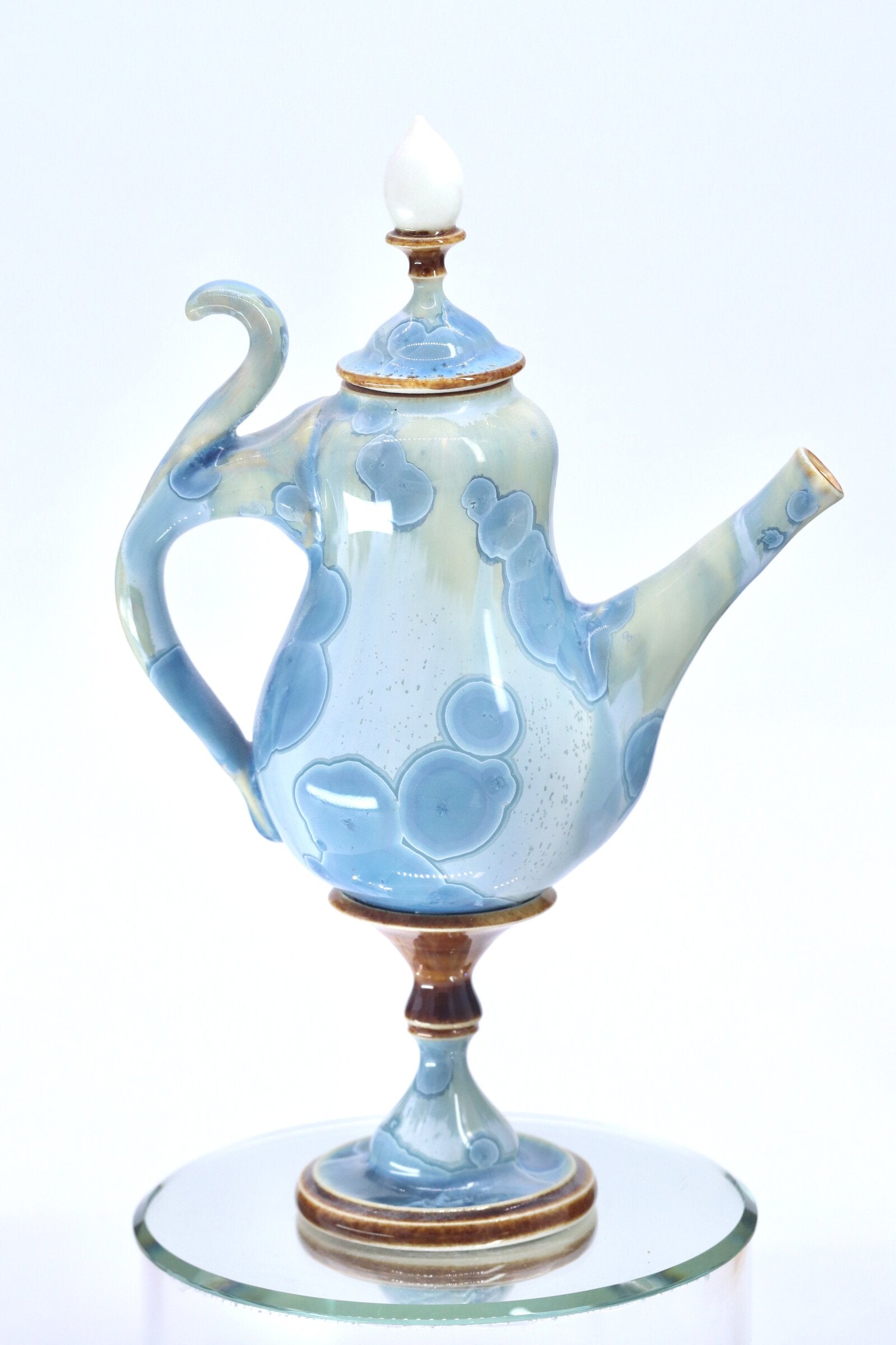 Seafoam Blue Miniature Crystalline Teapot