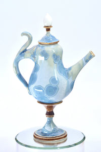 Seafoam Blue Miniature Crystalline Teapot