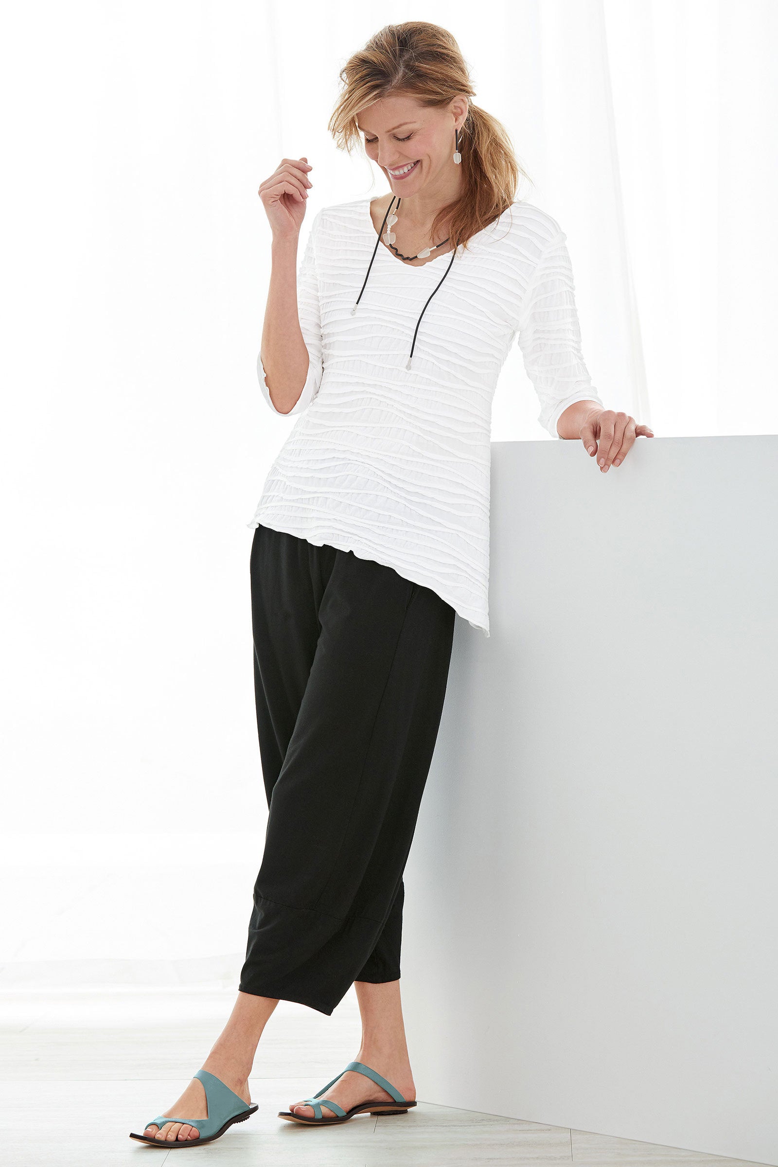shown with the jersey lantern pant by lisa bayne and key slide by cydwoq