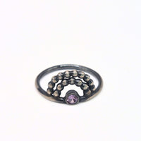 Dotted Arch Sapphire Ring