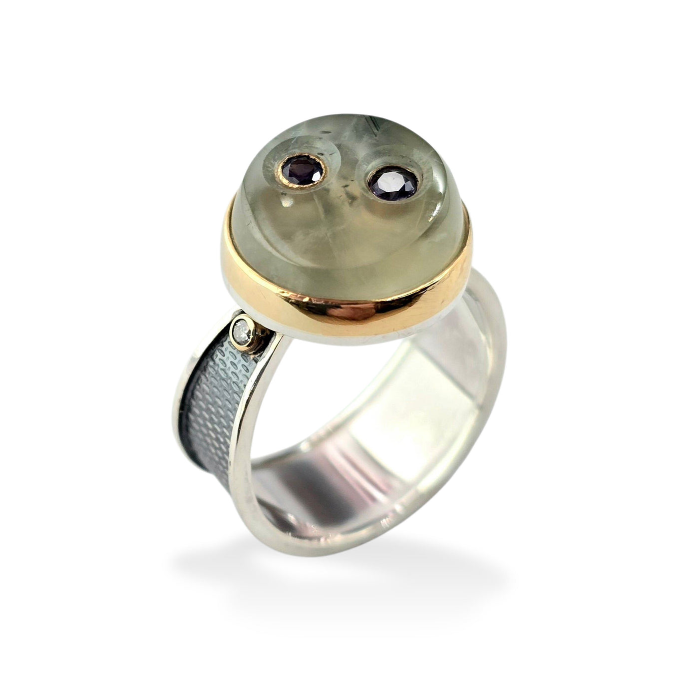 Sapphire Prehnite Ring
