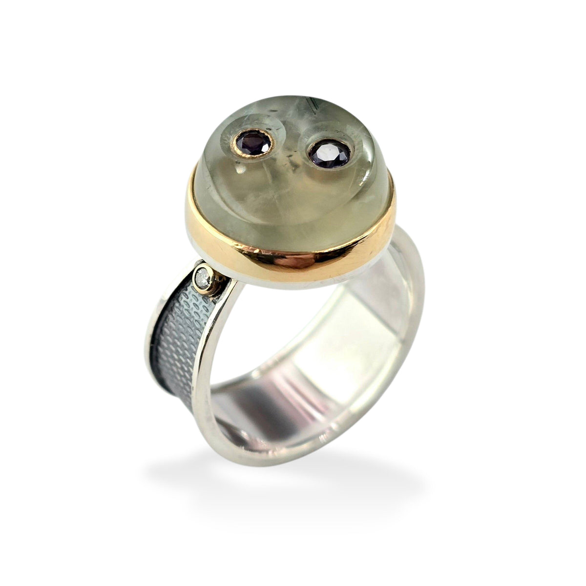 Sapphire Prehnite Ring
