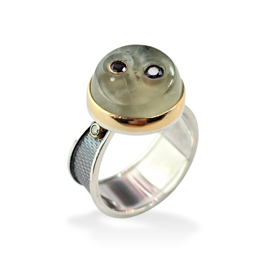 Sapphire Prehnite Ring