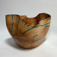 Juniper Small Carved Bowl with Turquoise