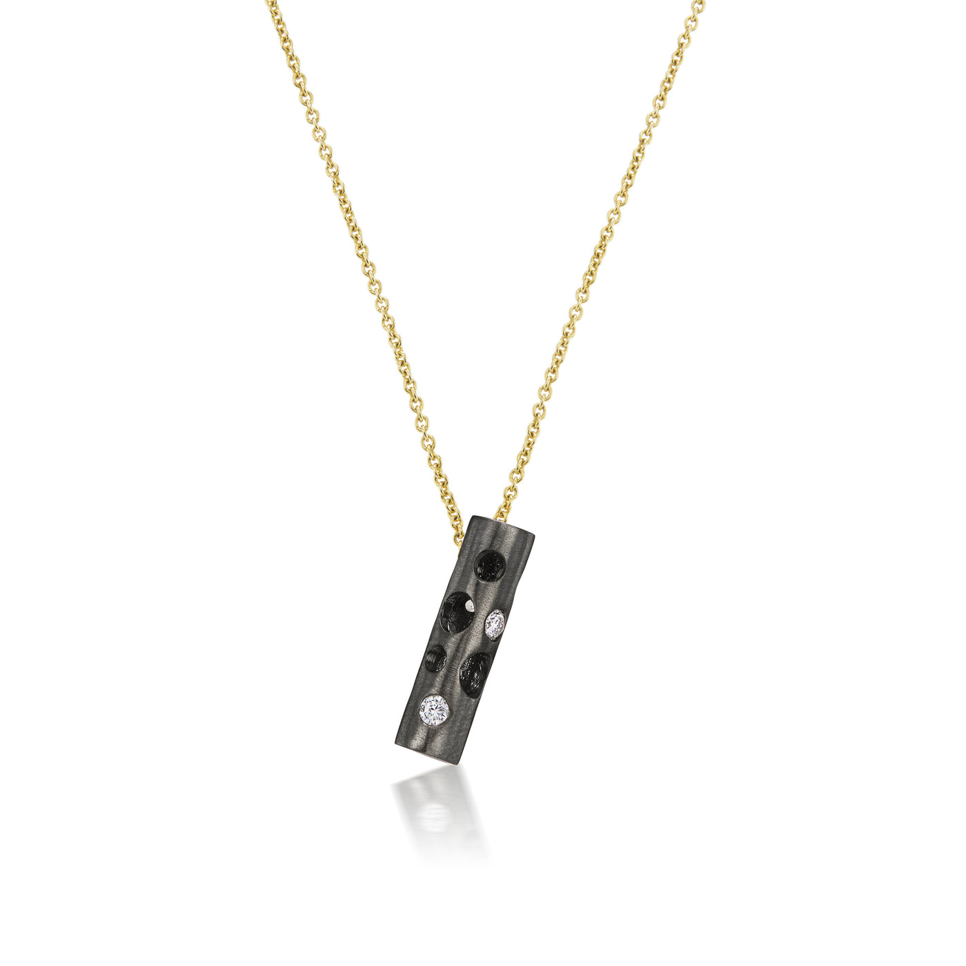 Oxidized Silver with 18K Yellow Gold Chain
