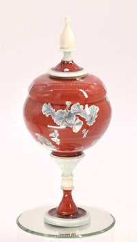 Miniature Crystalline Red & Blue Jar II