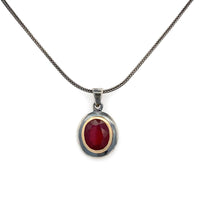 Ruby, Silver & Gold Pendant III