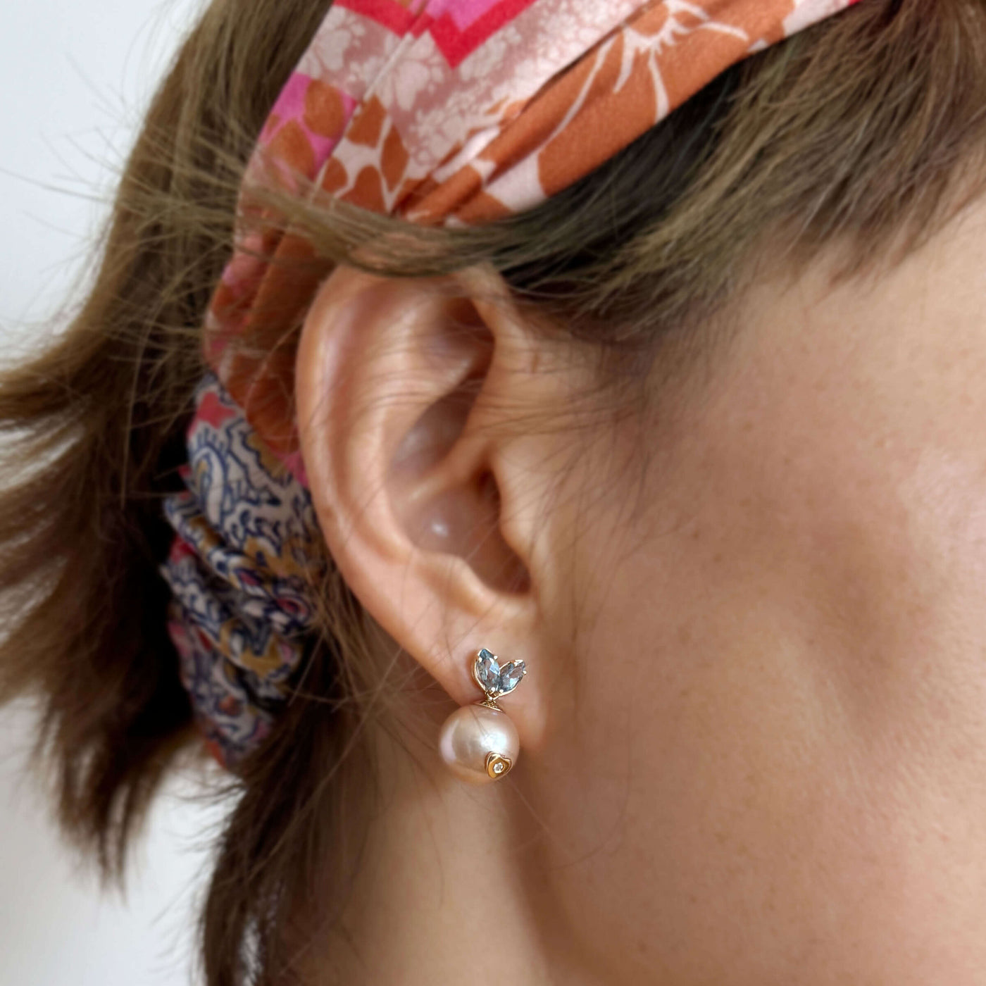 Pearl & Diamond Queen Rabbit Earrings