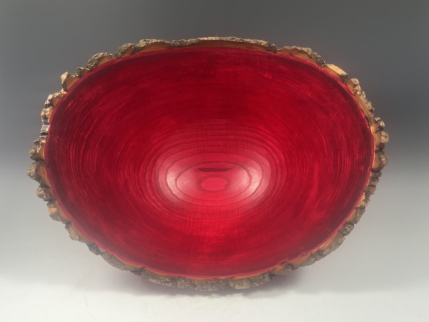 Natural Edge White Ash Bowl in Red