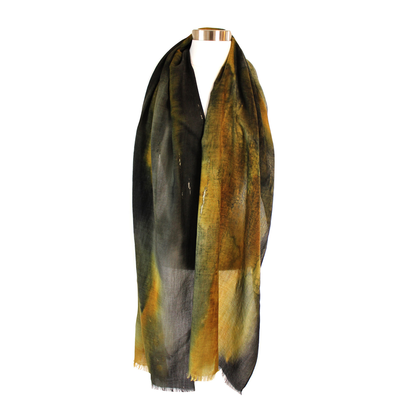 Night Falls Ombre Hand-Painted Cashmere blended scarf