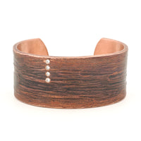 Textured Copper & Diamond Cuff