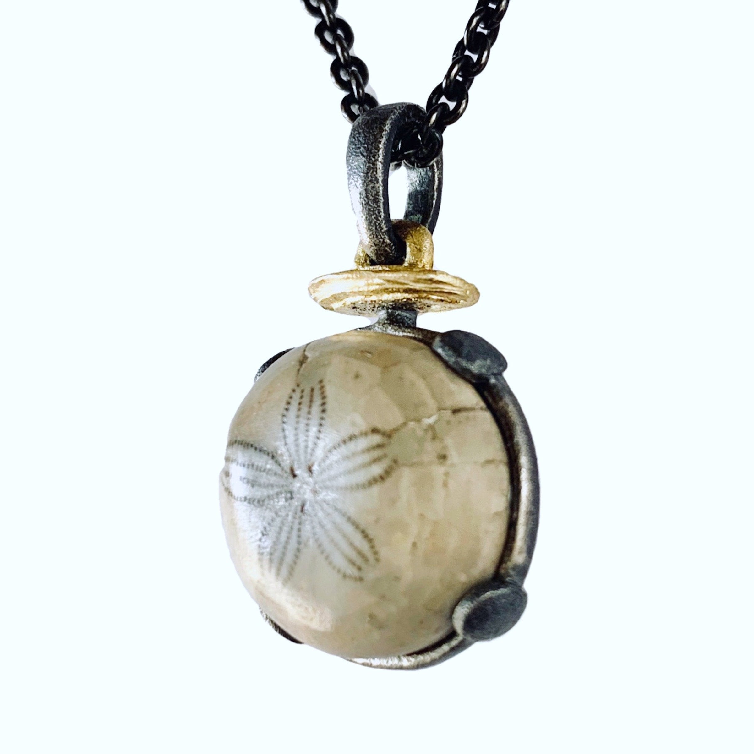 Fossilized Sand Dollar Pendant