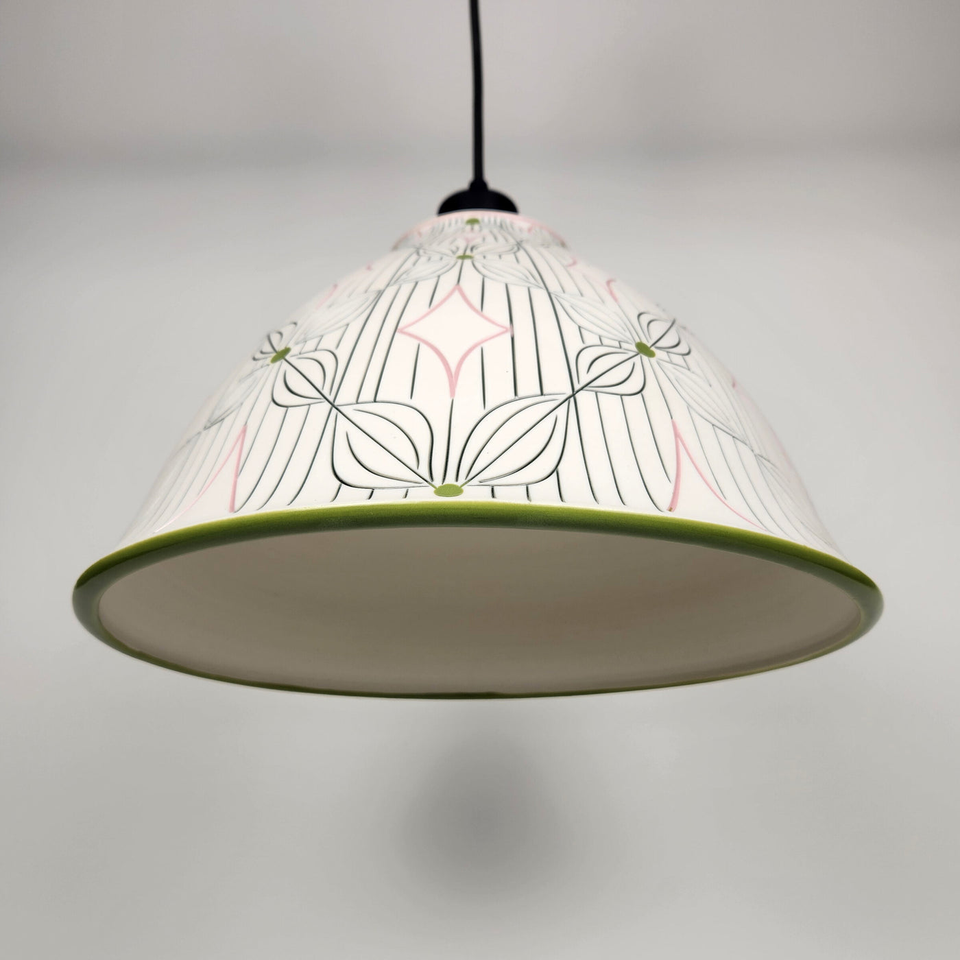 Blonde Petal and Line Porcelain Pendant