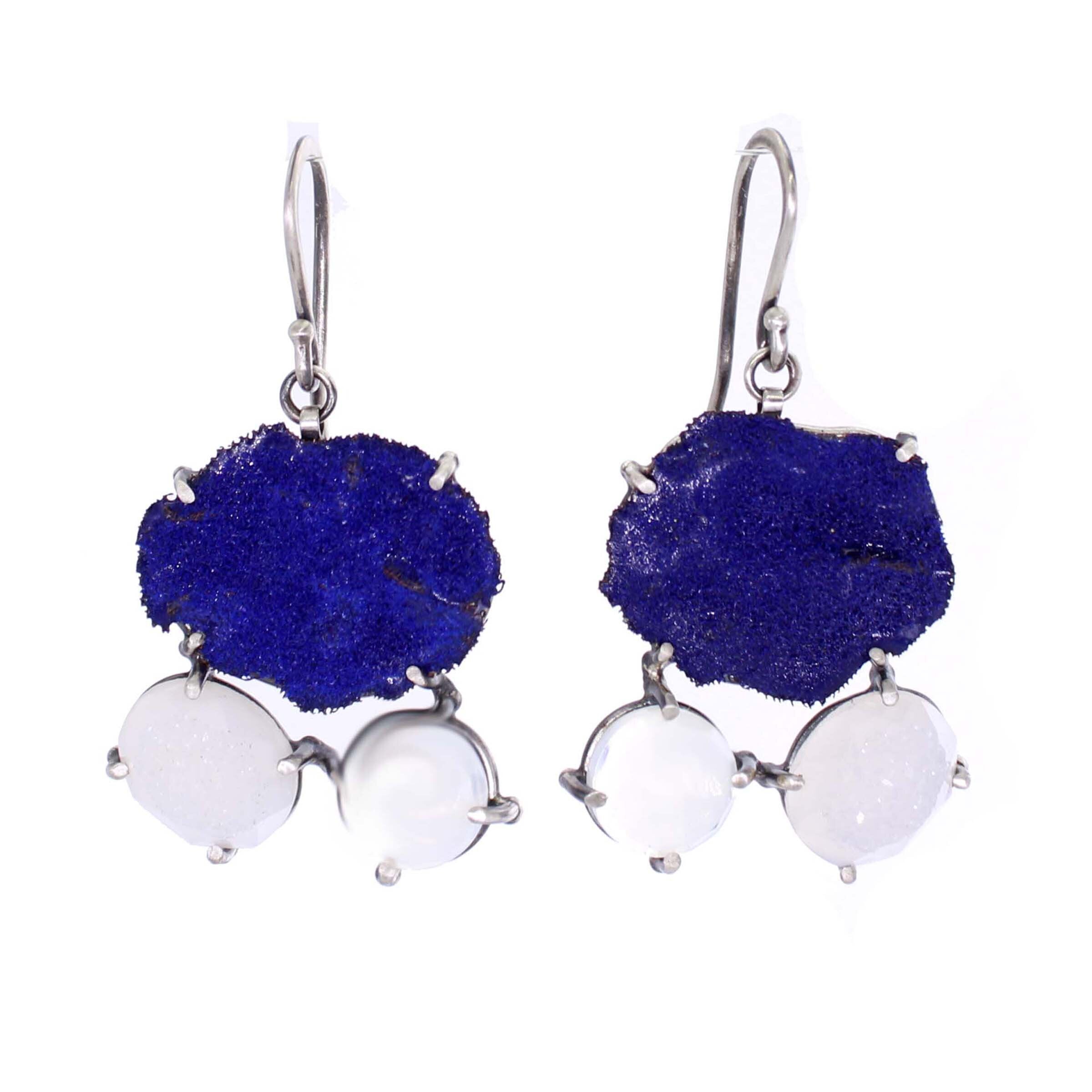 Blue Sugar Fired Earrings