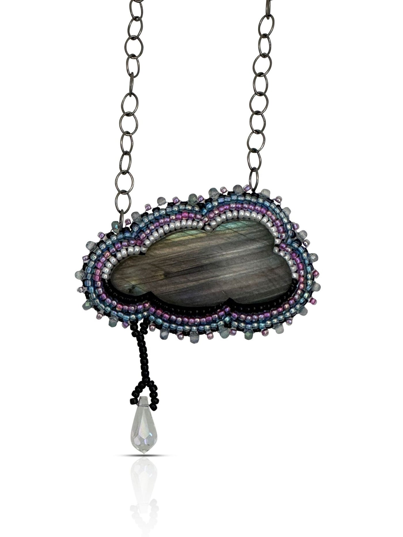 Striped Labradorite Cloud Pendant