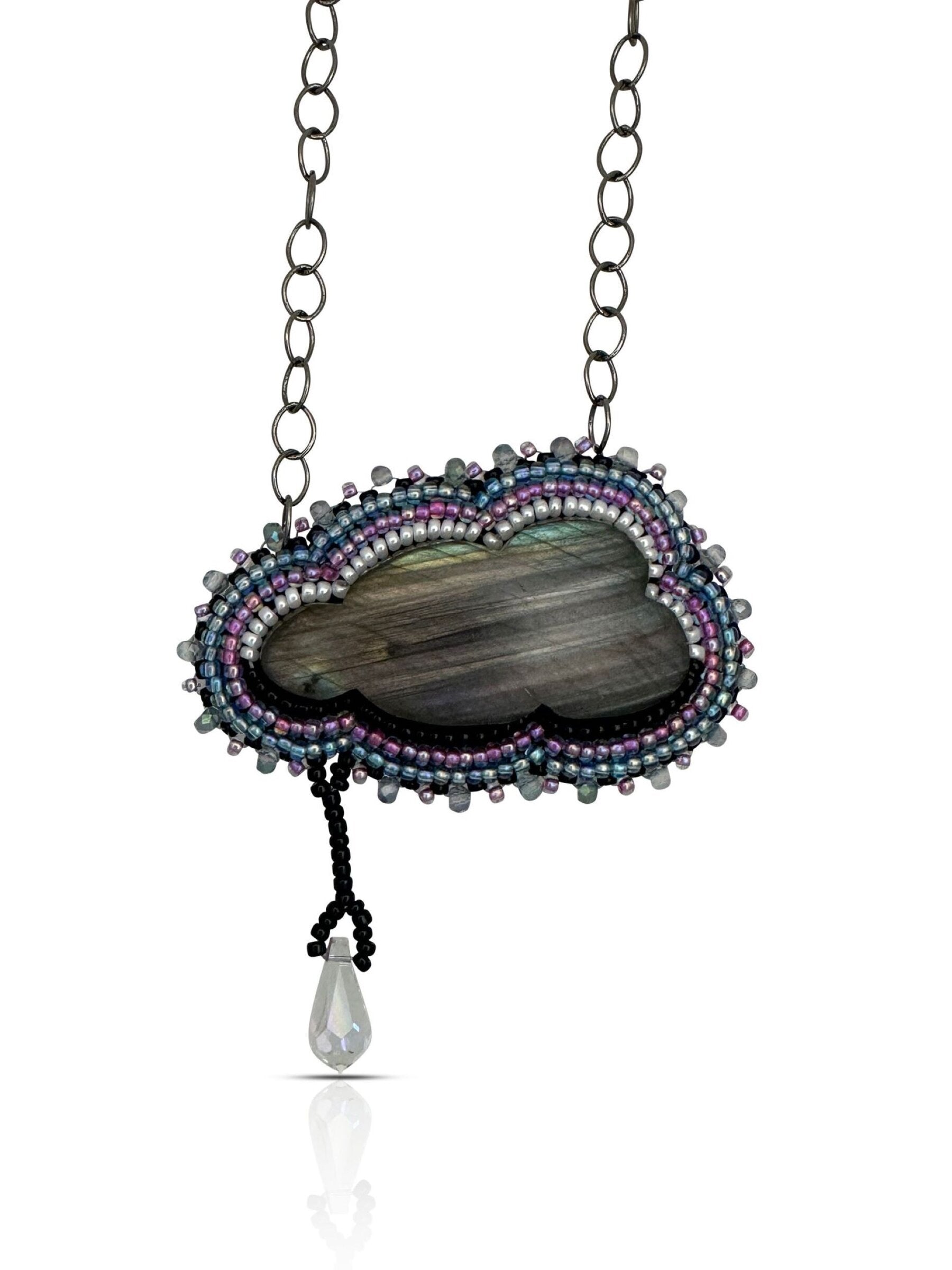 Striped Labradorite Cloud Pendant