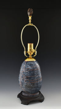 Terracotta and Amber Mica Table Lamp