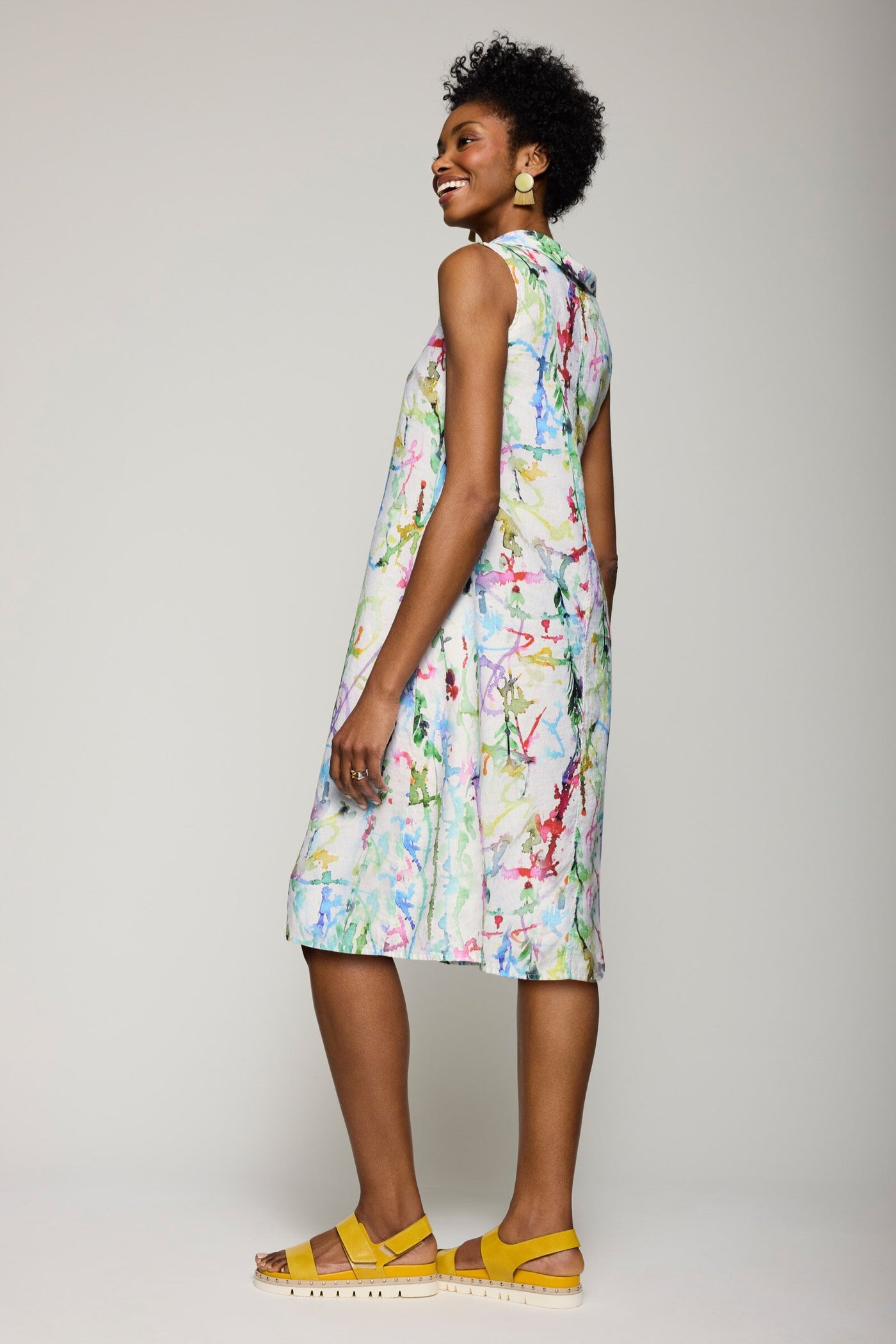 Linen Watercolor Dress