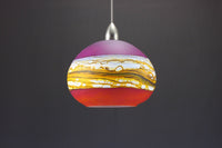 Round Strata Pendant in Ruby & Tangerine