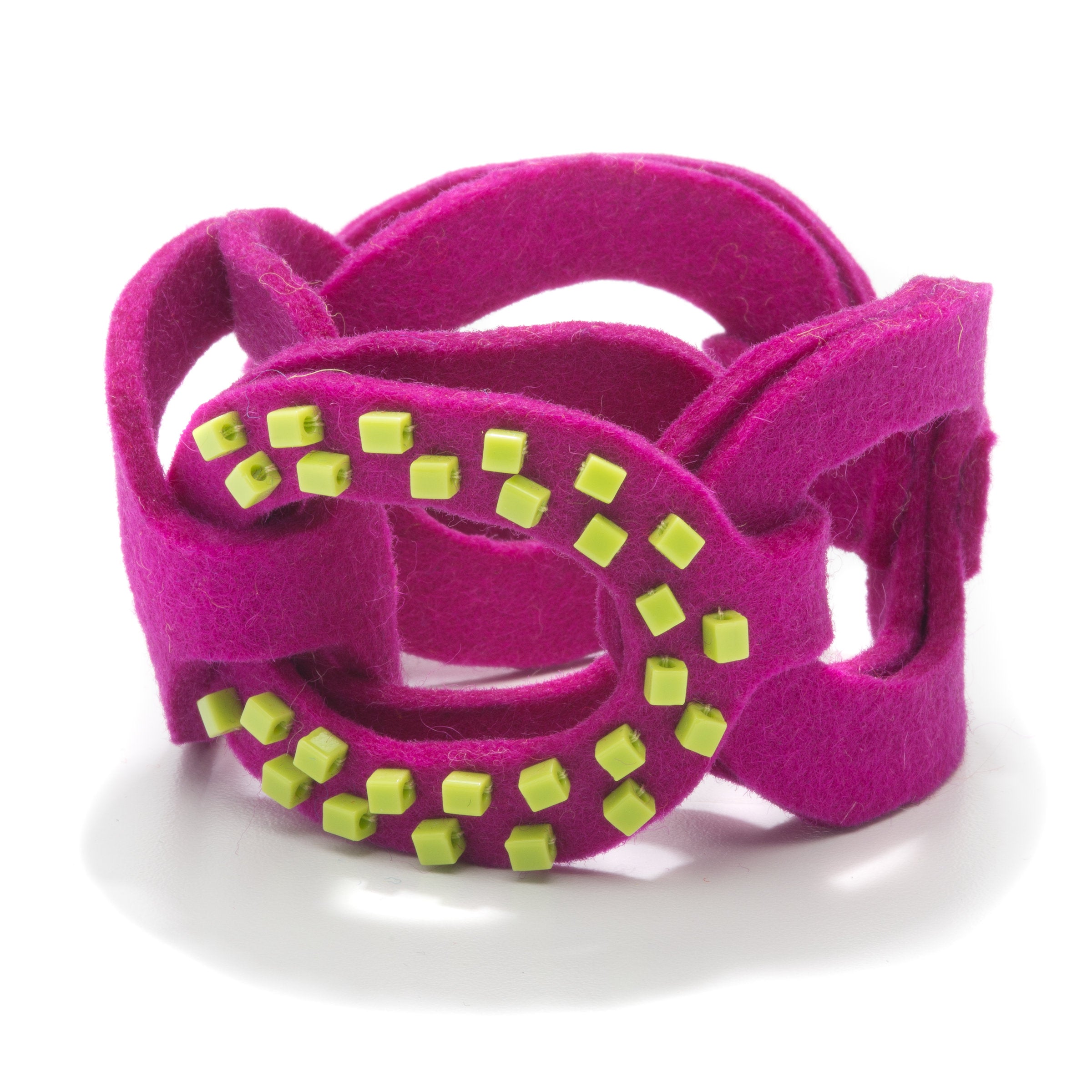 Magenta with Chartreuse Beads