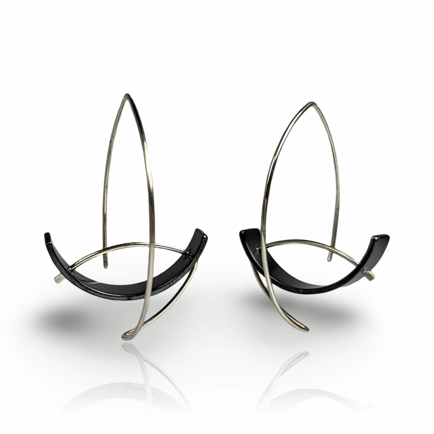 Oxidized Silver with Silver Ear Wire, Large