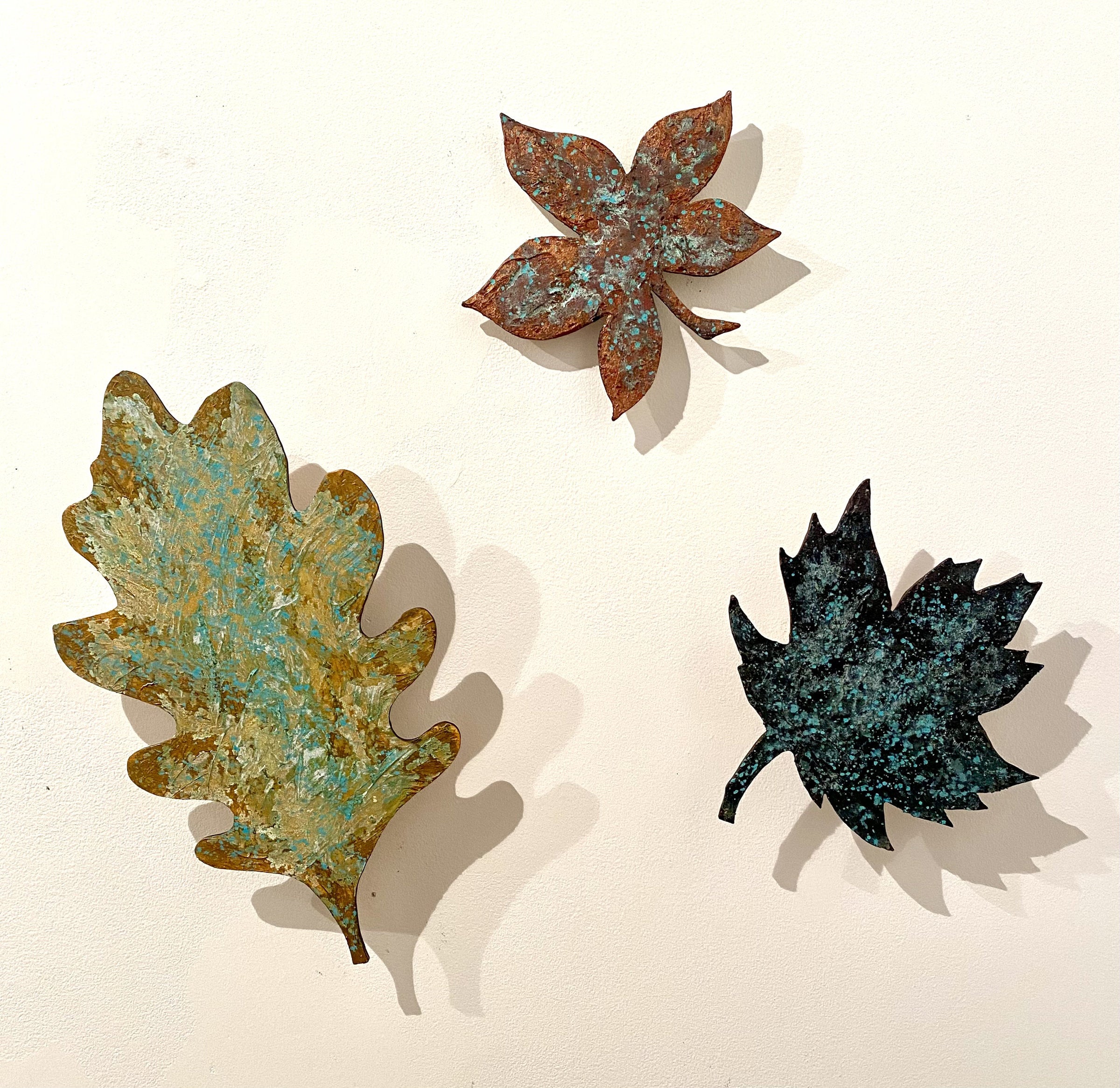Wooden Fall Leaves, Set of Three