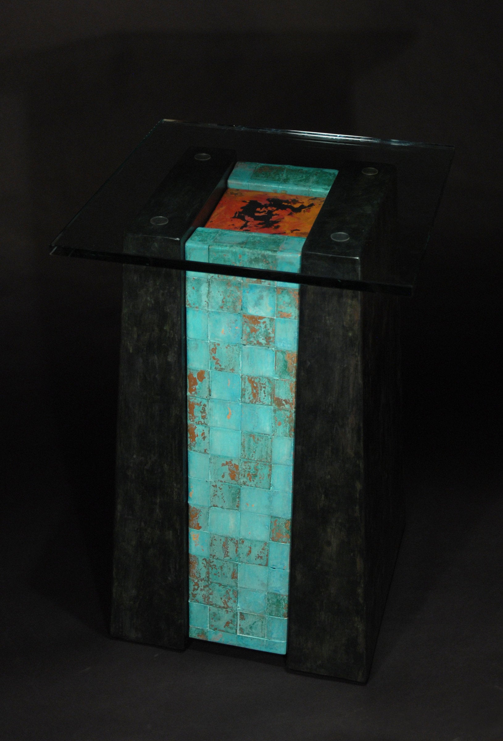 Mayan Pillar Pedestal Table