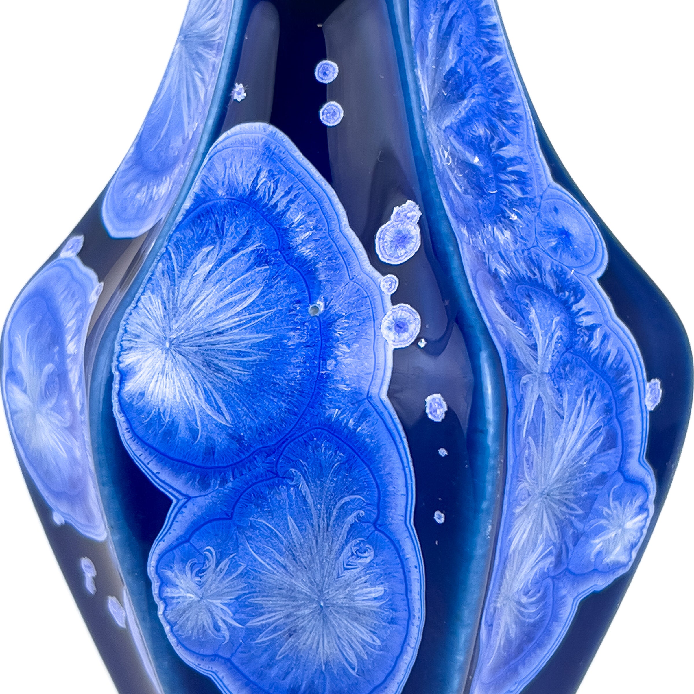 Crystalline Fluted Ornament, Cobalt Ocean