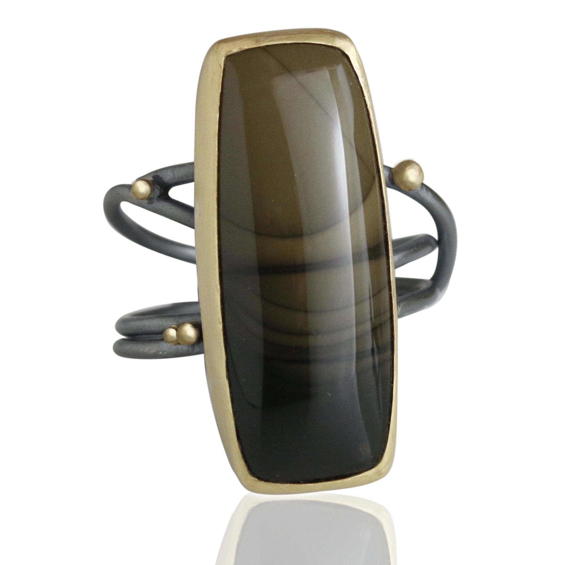 Bruneau Jasper on a Swirled Band Ring