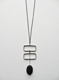 Lava & Silver Rectangles Necklace