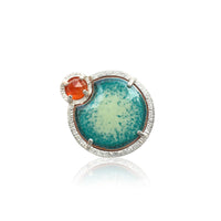 Eclipse Ring in Carnelian and Enamel