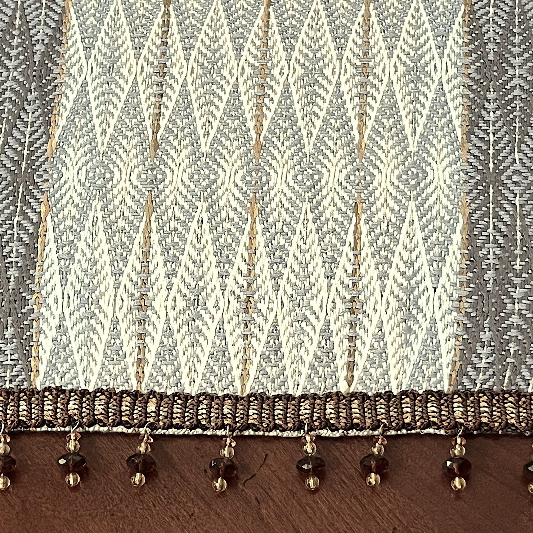 Handwoven Blue Steel Bamboo Table Runner